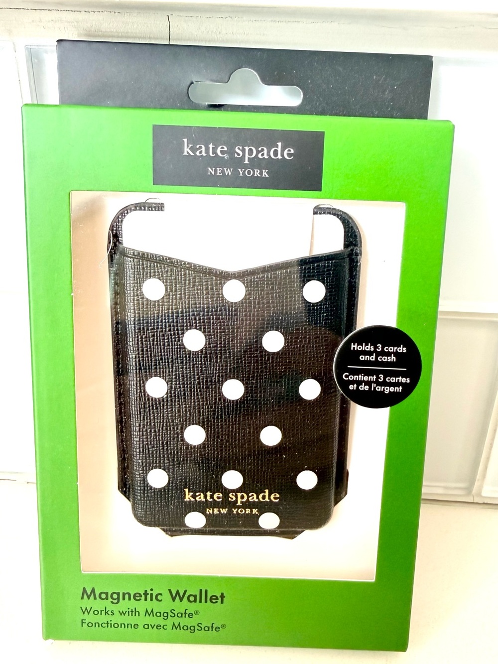 kate spade Black & White Polka Dot MagSafe Magnetic Wallet